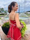 CHERRY RED ROMPER DRESS