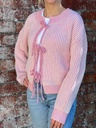 PINK TWO TONED KNITTED CARDIGAN