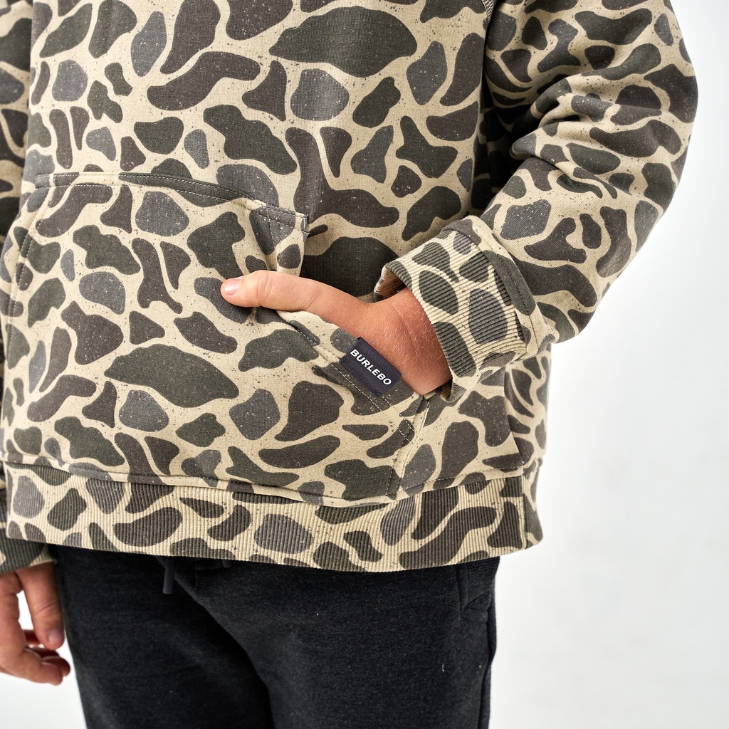 BURLEBO YOUTH FLEECE HOODIE - CLASSIC DEER CAMO