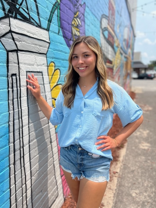 WOMENS TOP DUSTY BLUE