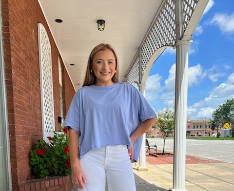 OVERSIZED CROP KNIT TOP SKY