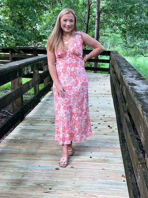 PETAL BIAS MIDI DRESS