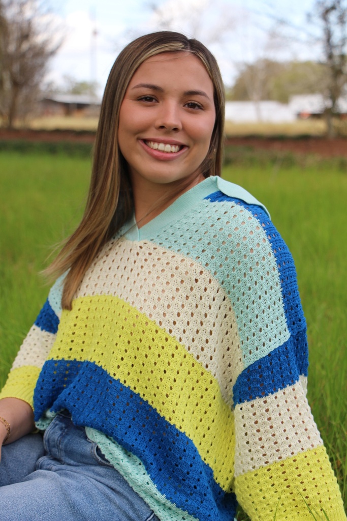 BLOCK CROCHET KNITTED SWEATER