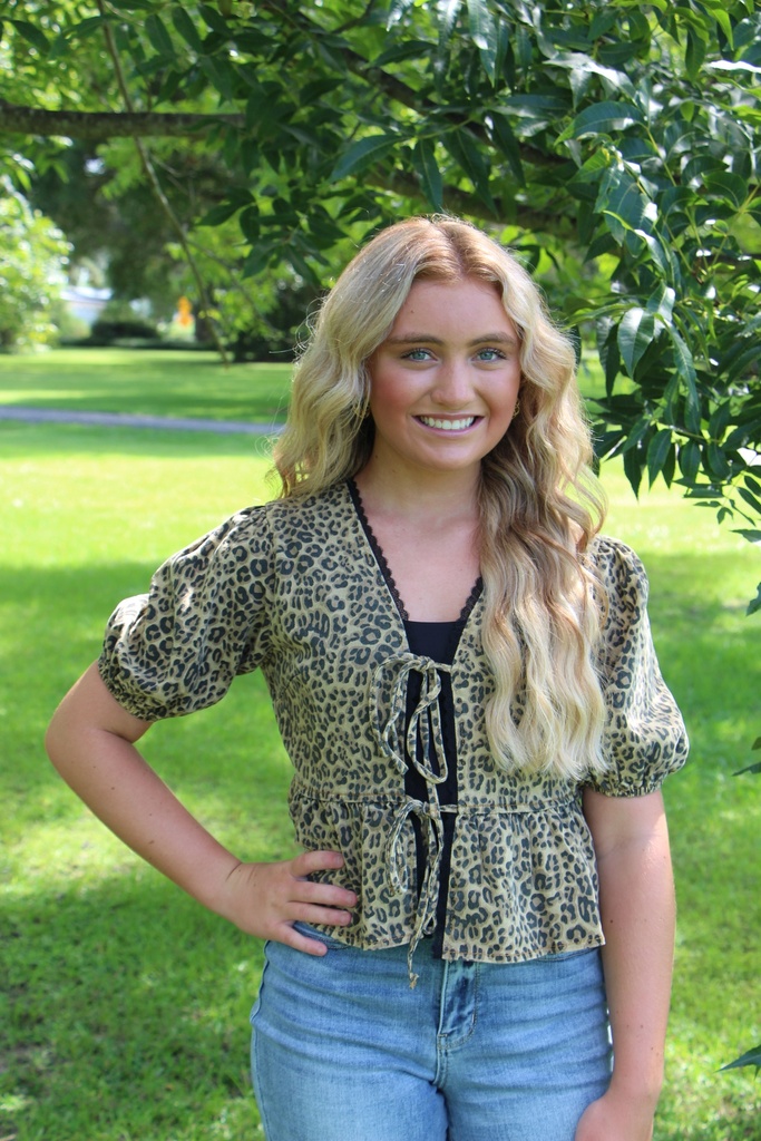 LEOPARD DENIM TOP