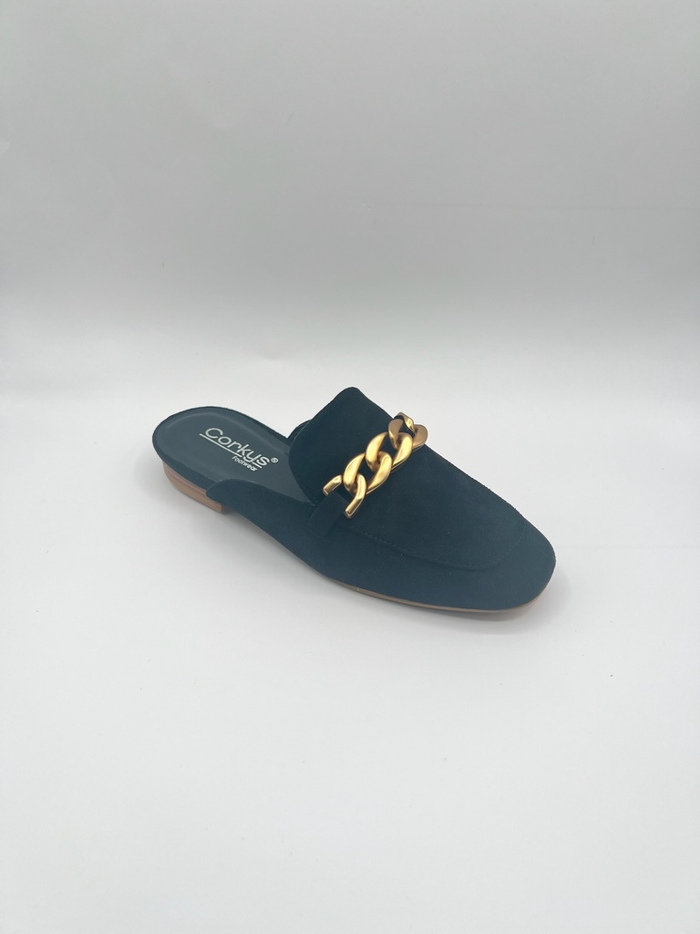 KEEPSAKE BLACK FAUX SUEDE MULES