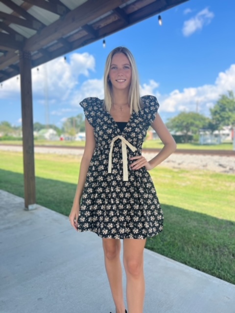 BLACK FLORAL DRESS
