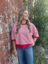 STRIPED RED KNIT TOP