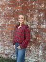CHRISTMAS PLAID SMOCKED BLOUSE