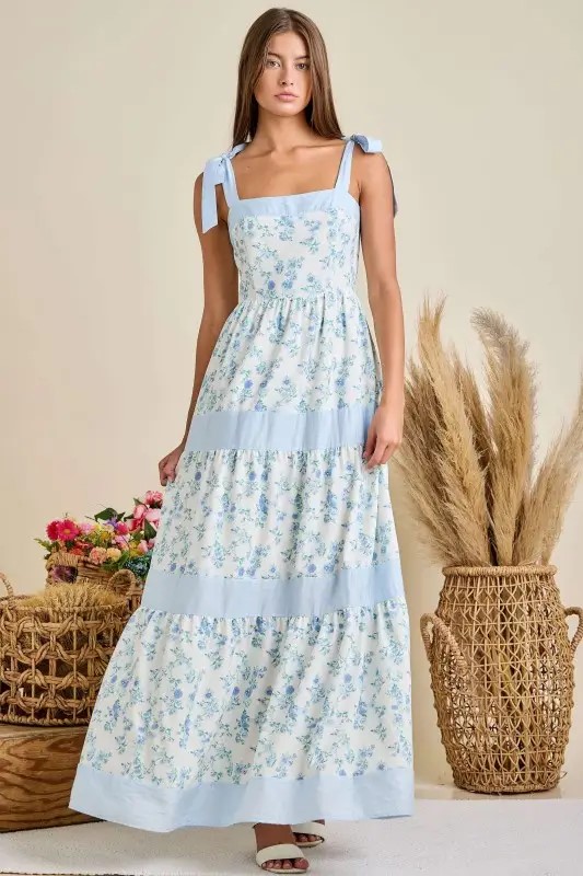 BLUE MULTI MAXI DRESS