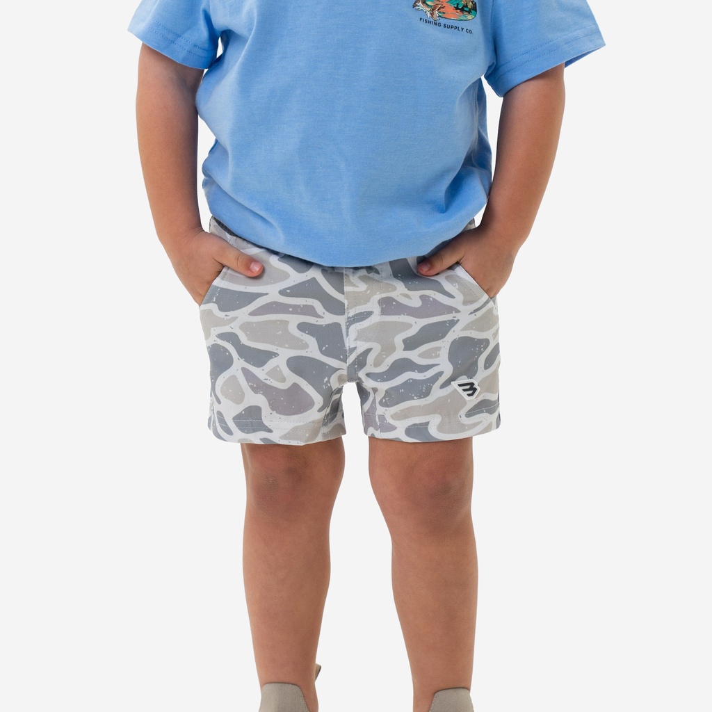 YOUTH WHITE CAMO ATHLETIC SHORTS