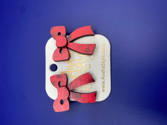 EARRING RED BOW