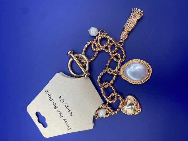 GOLD PEARL PENDANT BRACELET