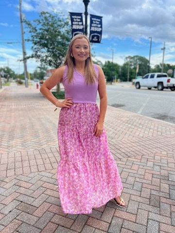 KNIT TO WOVEN TANK DRESS