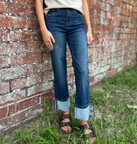 DARK BLUE SUZANNE STRAIGHT ANKLE JEAN