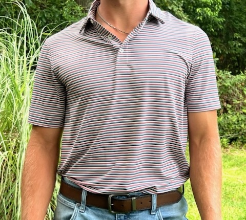 TYBEE STRIPE POLO PATRIOTIC