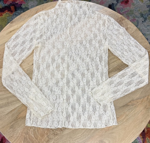 FITTED SHEER MESH TOP CHAMPAGNE