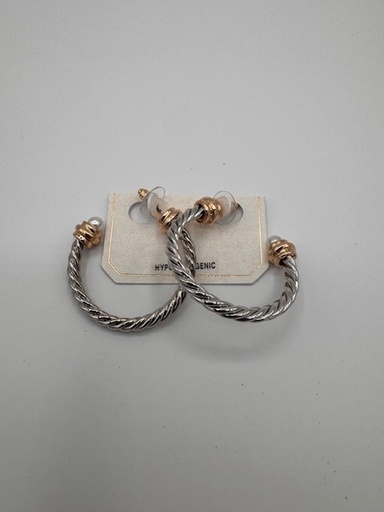 TWISTED PEARL HALO HOOPS